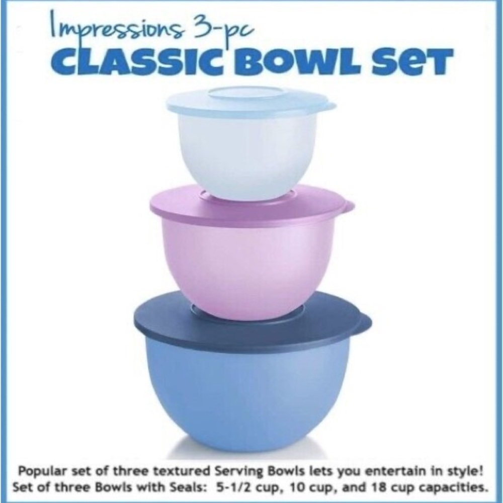 Impressions 3-Piece Bowl Set in Blue and Purple